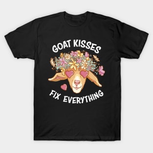 Spread Love and Laughter with Our Goat Kisses Fix Everything T-Shirt
